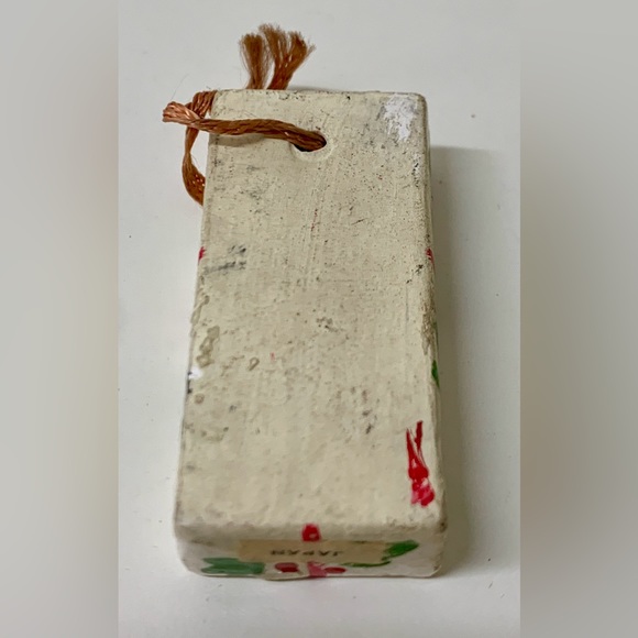 Mid Century Post WWII Japan Antique Glazed Ceramic Christmas Present Ornament - Picture 3 of 11